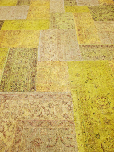 Elegance Gold, Yellow, and Light Green Rug- 8' 02" x 9' 11" | Woven Wonders