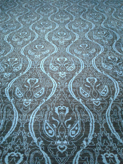 Majestic Oversized Hand-Knotted Blue Tones Rug 11' 08" x 14' 04" | Woven Wonders