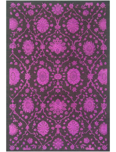 Dark Purple Masterpiece with Fabric Wash Rug  6' 00" x 8' 09" | Woven Wonders