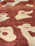 Hand-Knotted Wool Rug in Warm Rust and Beige 4' 03" x 6' 00" | Woven Wonders