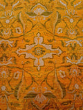 Rust & Brown Wool Rug with Silk – 7' 10" x 9' 08" | Woven Wonders