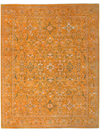 Rust & Brown Wool Rug with Silk – 7' 10" x 9' 08" | Woven Wonders