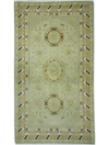 Hand-Knotted Dark Brown & Light Green Rug| Woven Wonders