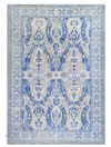 Exquisite Blue and Peach Design Wool Rug 12' 06" x 16' 11" | Woven Wonders