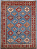 Elegant Hand-Knotted Blue Wool Rug 8' 09" x 11' 11" | Woven Wonders