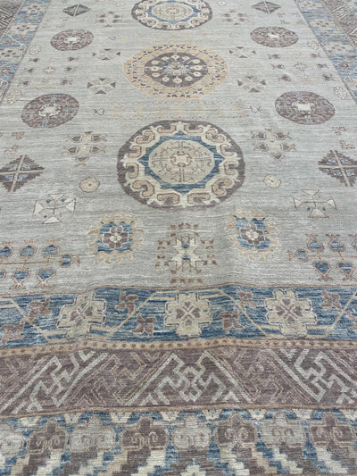 Hand Knotted Oushak Rug 9' 09" x 13' 07" | Woven Wonders