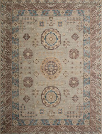Hand Knotted Oushak Rug 9' 09" x 13' 07" | Woven Wonders
