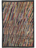 Vibrant Accents Hand-Knotted Black Wool Rug | Woven Wonders
