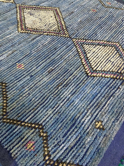 Captivating Light Blue Hand-Knotted Wool Rug | Woven Wonders