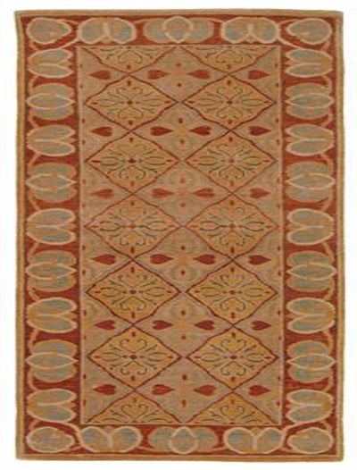 "Hand-Knotted Wool Rug - 2' 08" x 6' 01" | Gold & Rust | Utopia Collection | Available in Los Angeles"