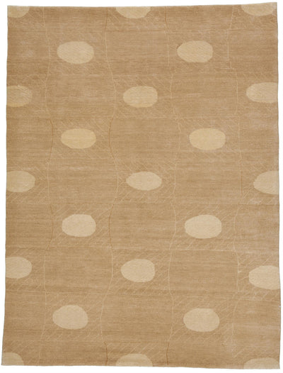 "Hand-Knotted Wool Area Rug - Utopia Collection | 6' 02" x 8' 11" | Gold with Ivory Accents | New Arrival in Los Angeles"